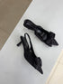 Bow Close Toe Slid On Heel
